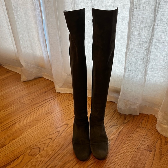 Stuart Weitzman Halftime Suede Boots, Slate Gray - Picture 8 of 10